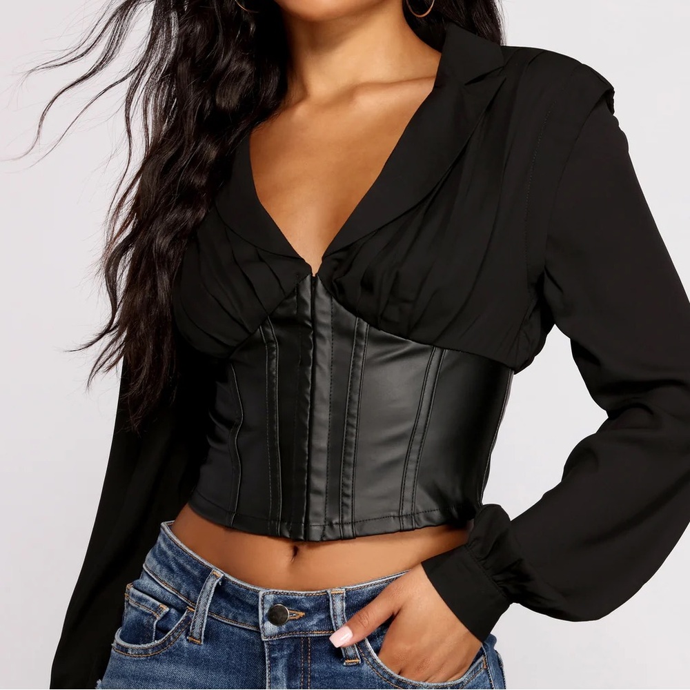 Windsor Black Corset Blouse
